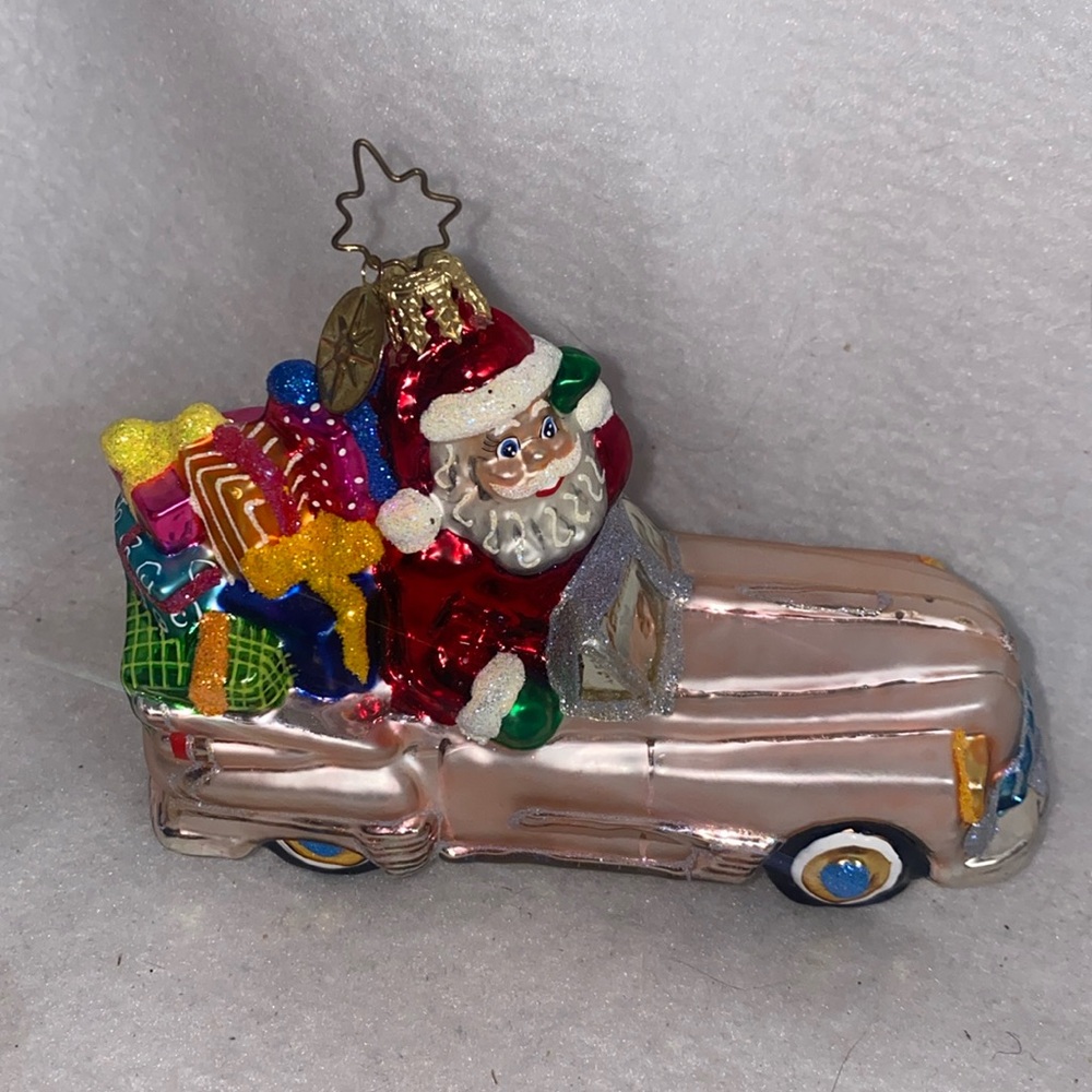 Christopher Radko Santa Caddie Claus Christmas Blown Glass Ornament Mary Kay